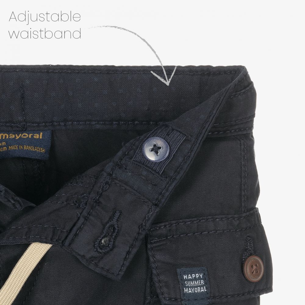Mayoral-Синие шорты карго из хлопка для мальчиков | Childrensalon Outlet