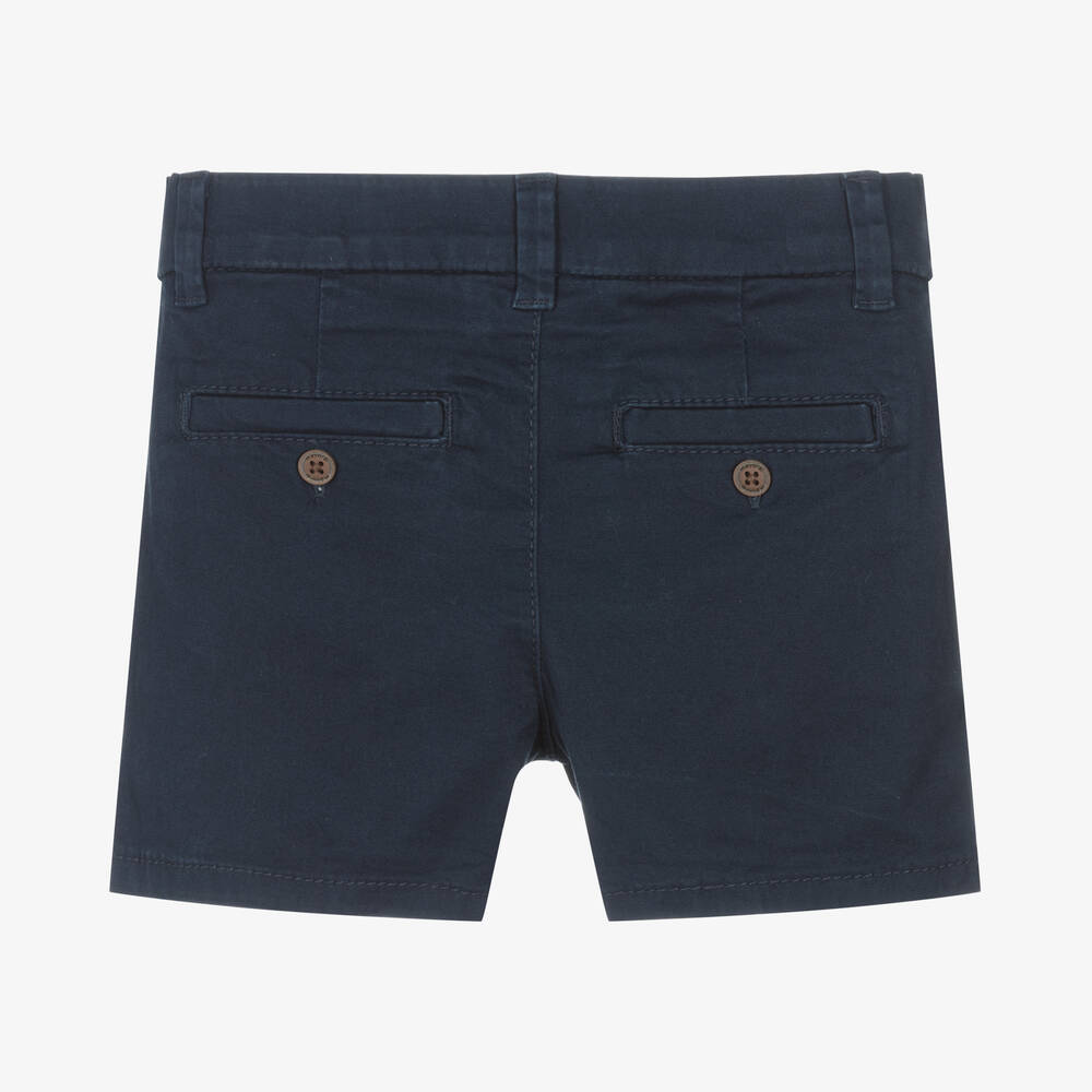 Mayoral-Boys Blue Cotton Chino Shorts | Childrensalon Outlet