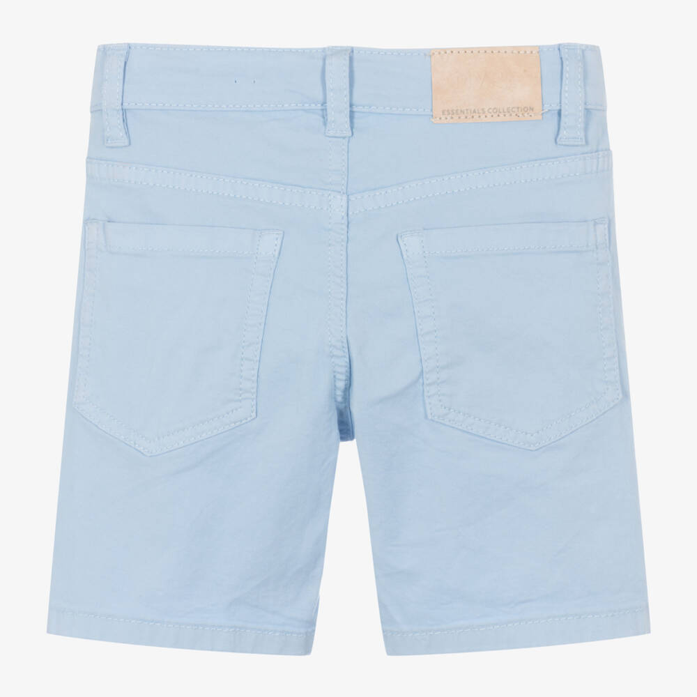 Mayoral-Boys Blue Cotton Chino Shorts | Childrensalon Outlet