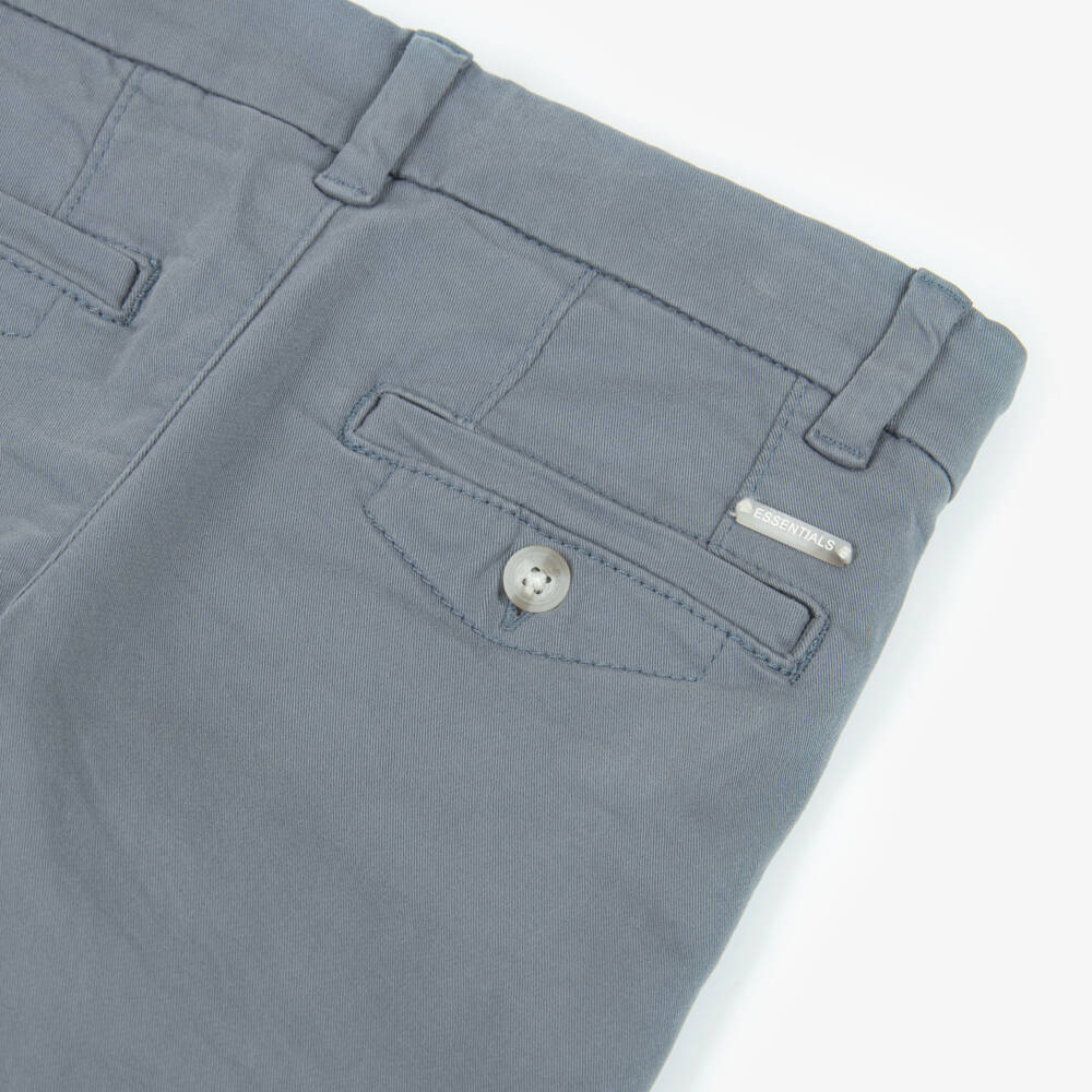 Mayoral-Boys Blue Cotton Chino Trousers | Childrensalon Outlet