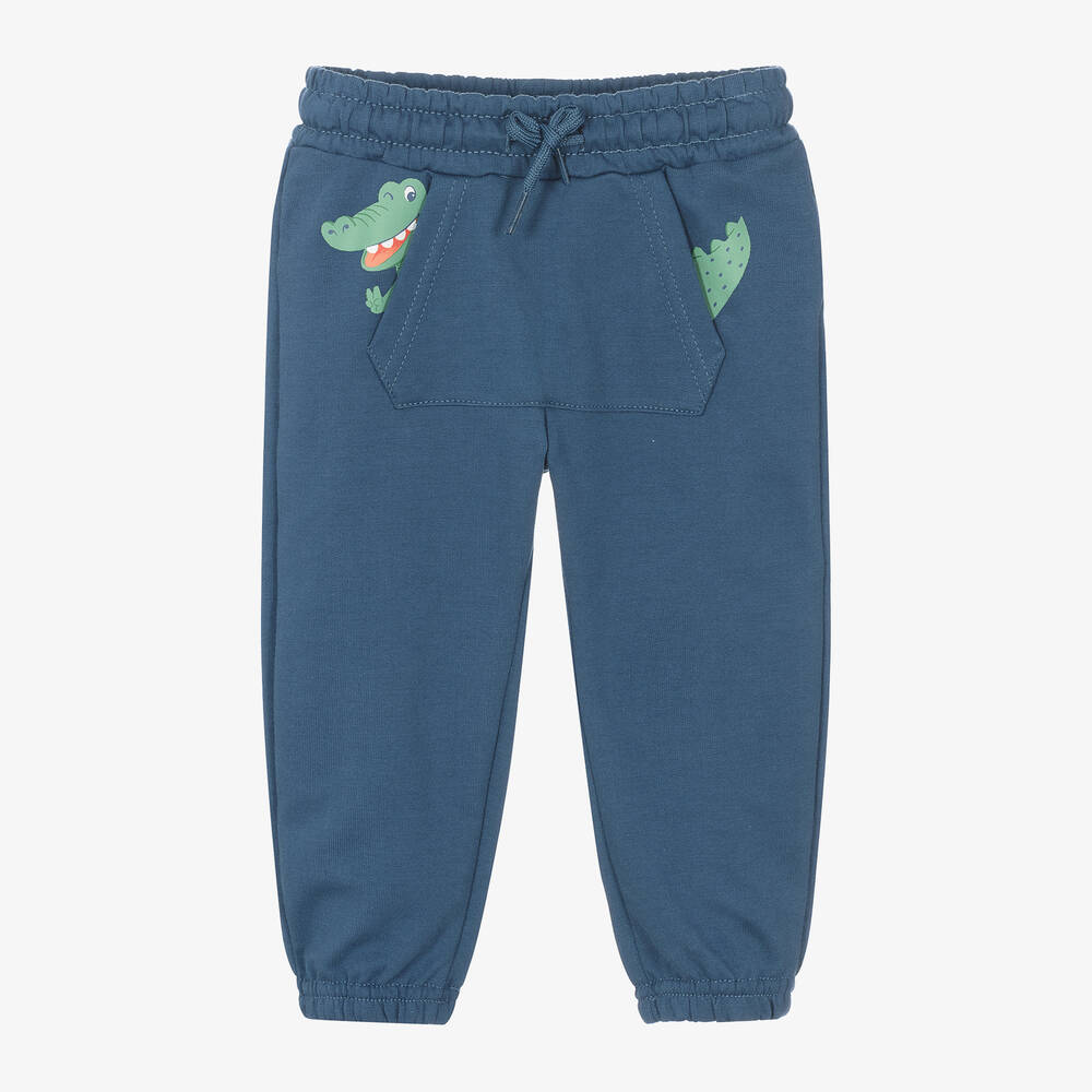 Mayoral-Boys Blue Cotton Crocodile Joggers | Childrensalon Outlet