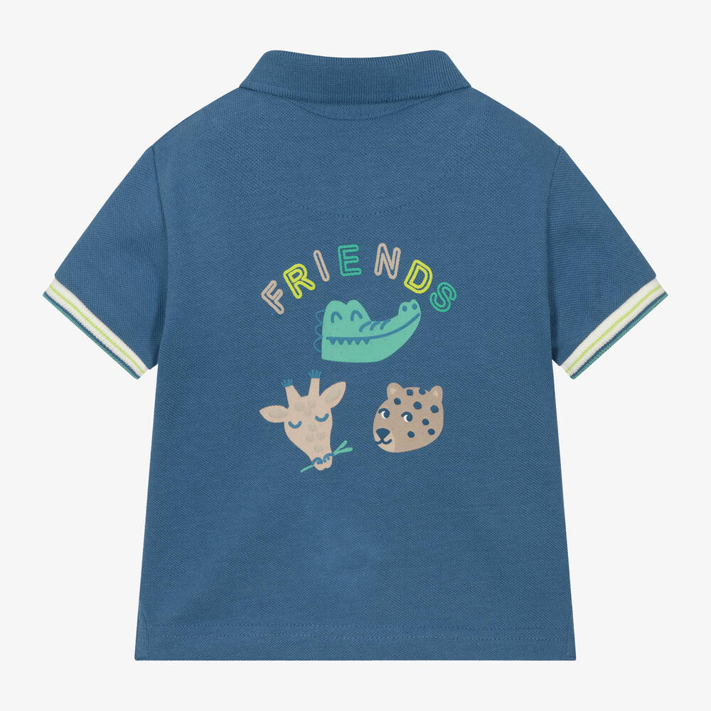 Mayoral Boys Blue Cotton Crocodile Polo Shirt