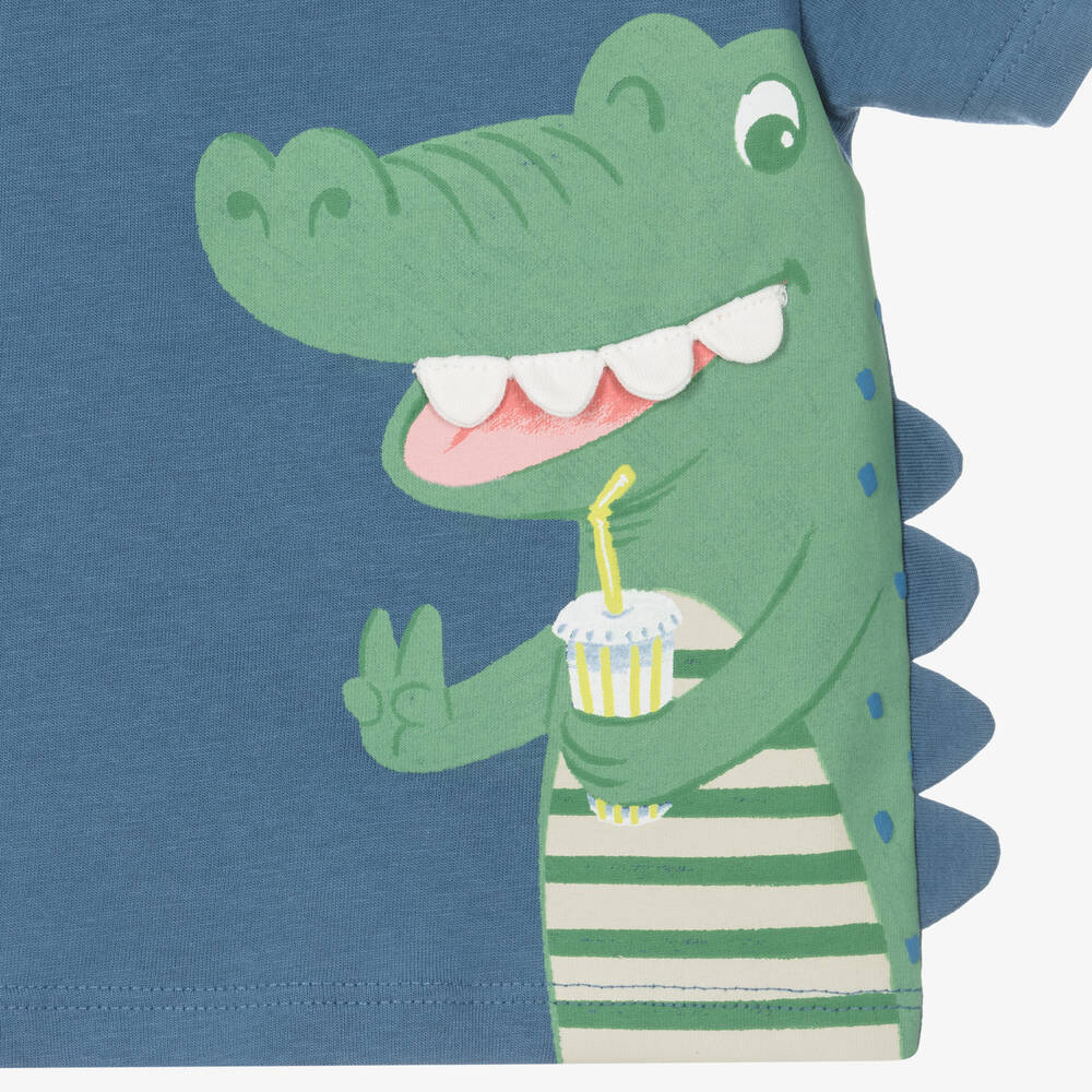 Mayoral-Boys Blue Cotton Crocodile T-Shirt | Childrensalon Outlet