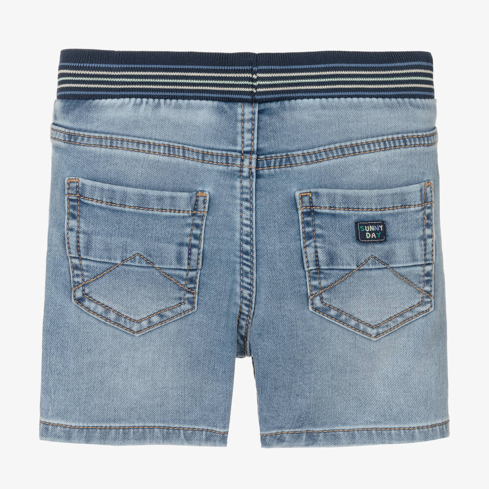 Mayoral-Boys Blue Cotton Denim Shorts | Childrensalon Outlet