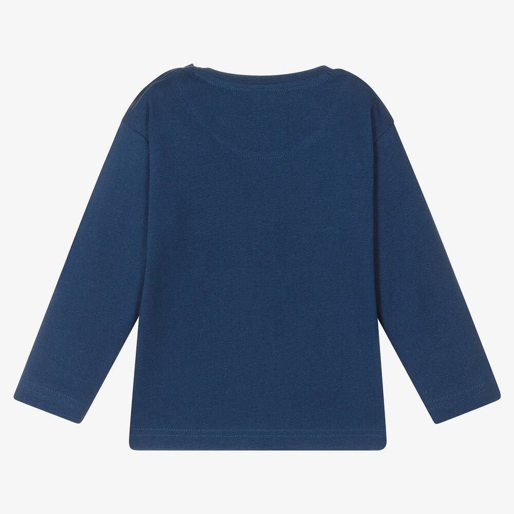 Mayoral-Boys Blue Cotton Fox Print Top | Childrensalon Outlet