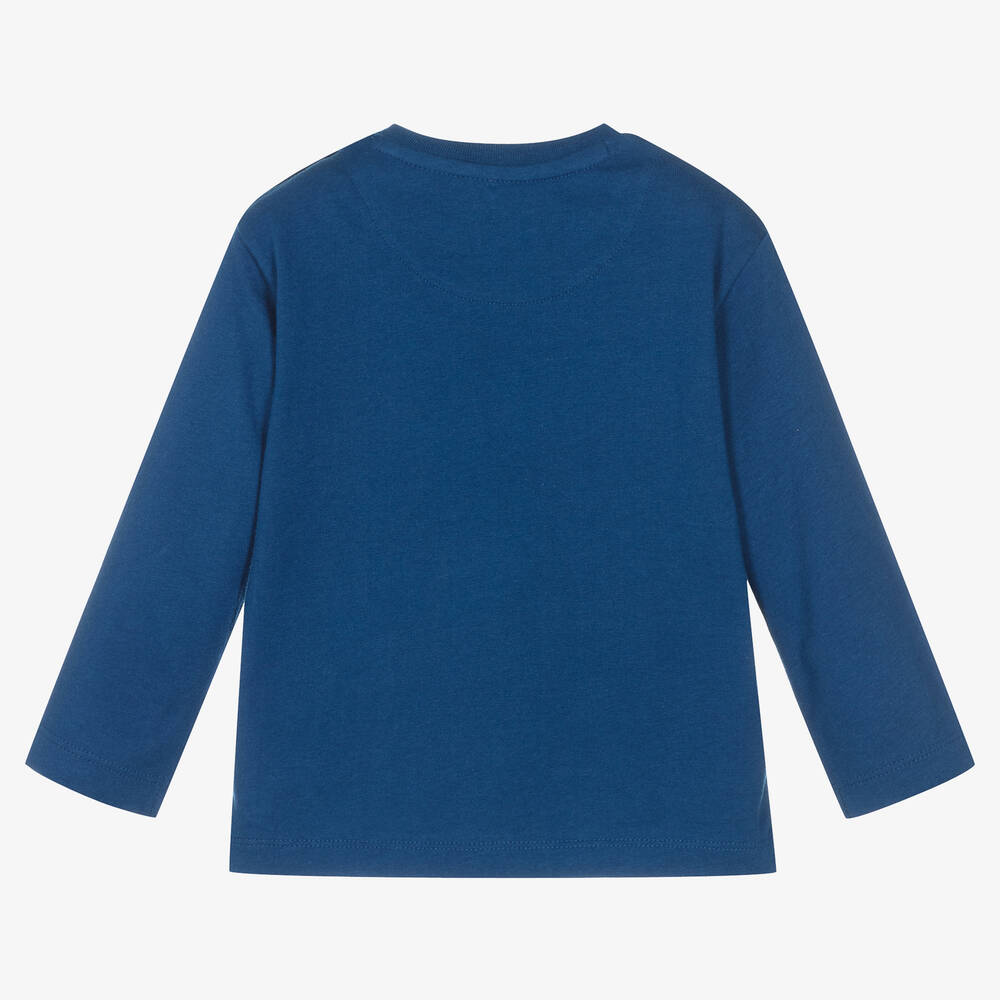 Mayoral-Boys Blue Cotton Interactive Top | Childrensalon Outlet