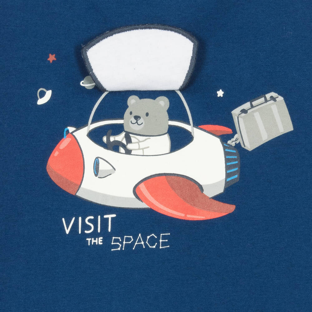 Mayoral-Boys Blue Cotton Interactive Top | Childrensalon Outlet