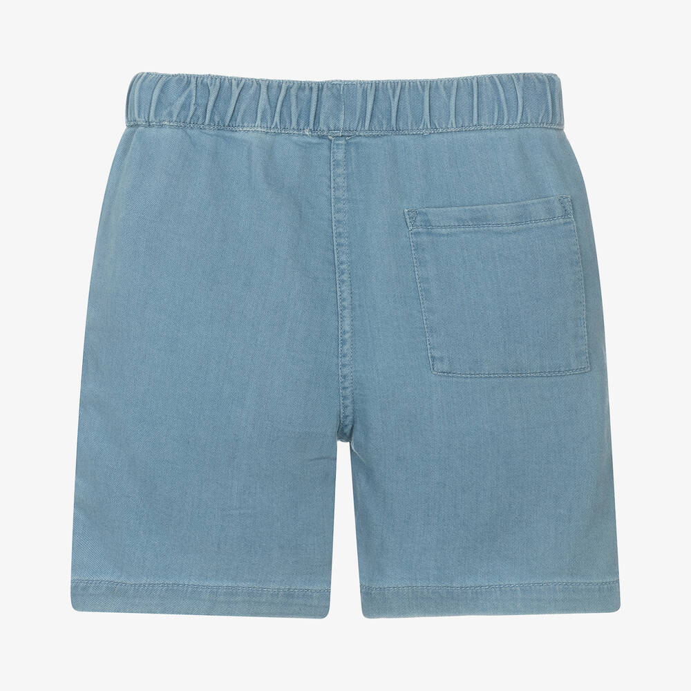 Mayoral-Boys Blue Cotton Jersey Shorts | Childrensalon Outlet