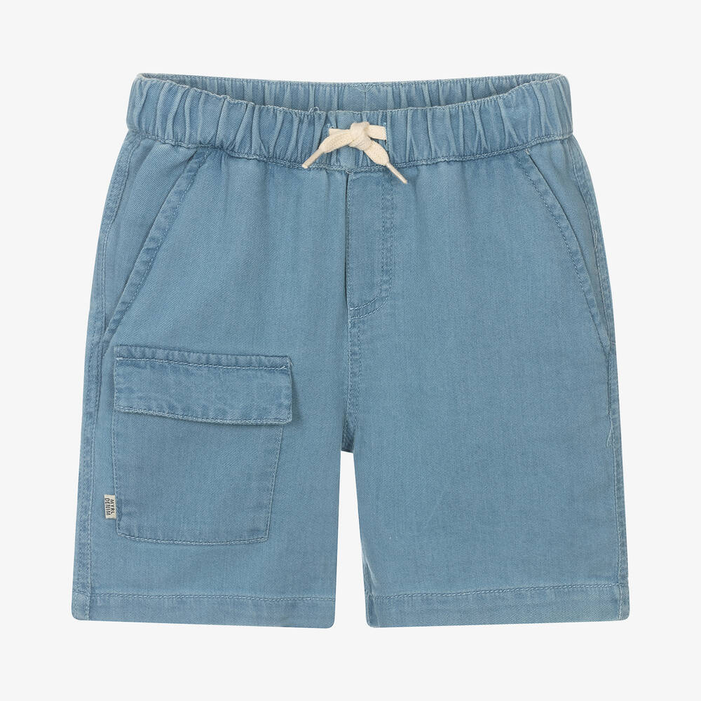 Mayoral - Boys Blue Cotton Jersey Shorts | Childrensalon