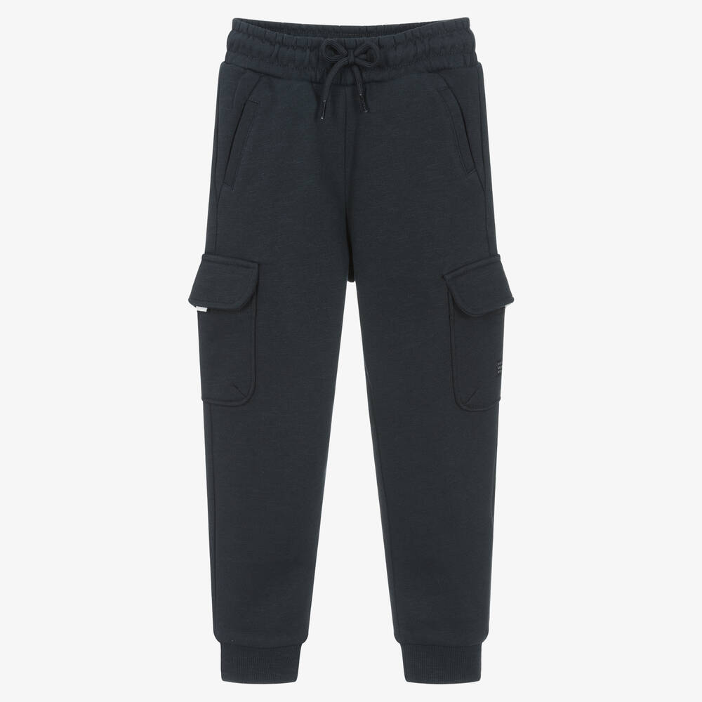 Mayoral - Boys Blue Cotton Joggers | Childrensalon