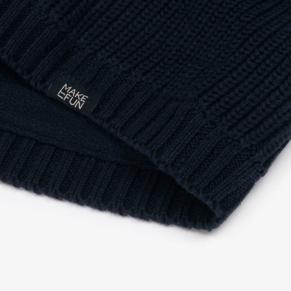 Mayoral-Boys Blue Cotton Knit Snood | Childrensalon Outlet