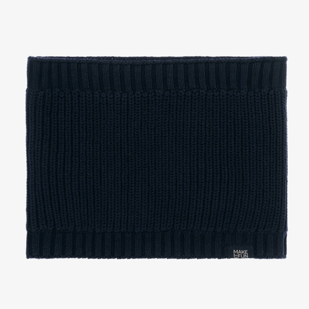 Mayoral-Boys Blue Cotton Knit Snood | Childrensalon Outlet