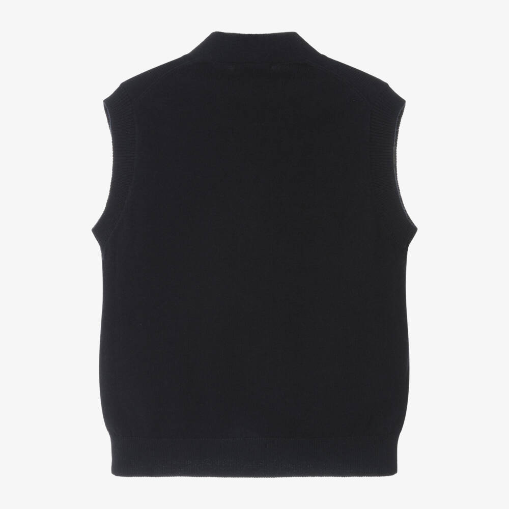 Mayoral-Boys Blue Cotton Knit Vest | Childrensalon Outlet