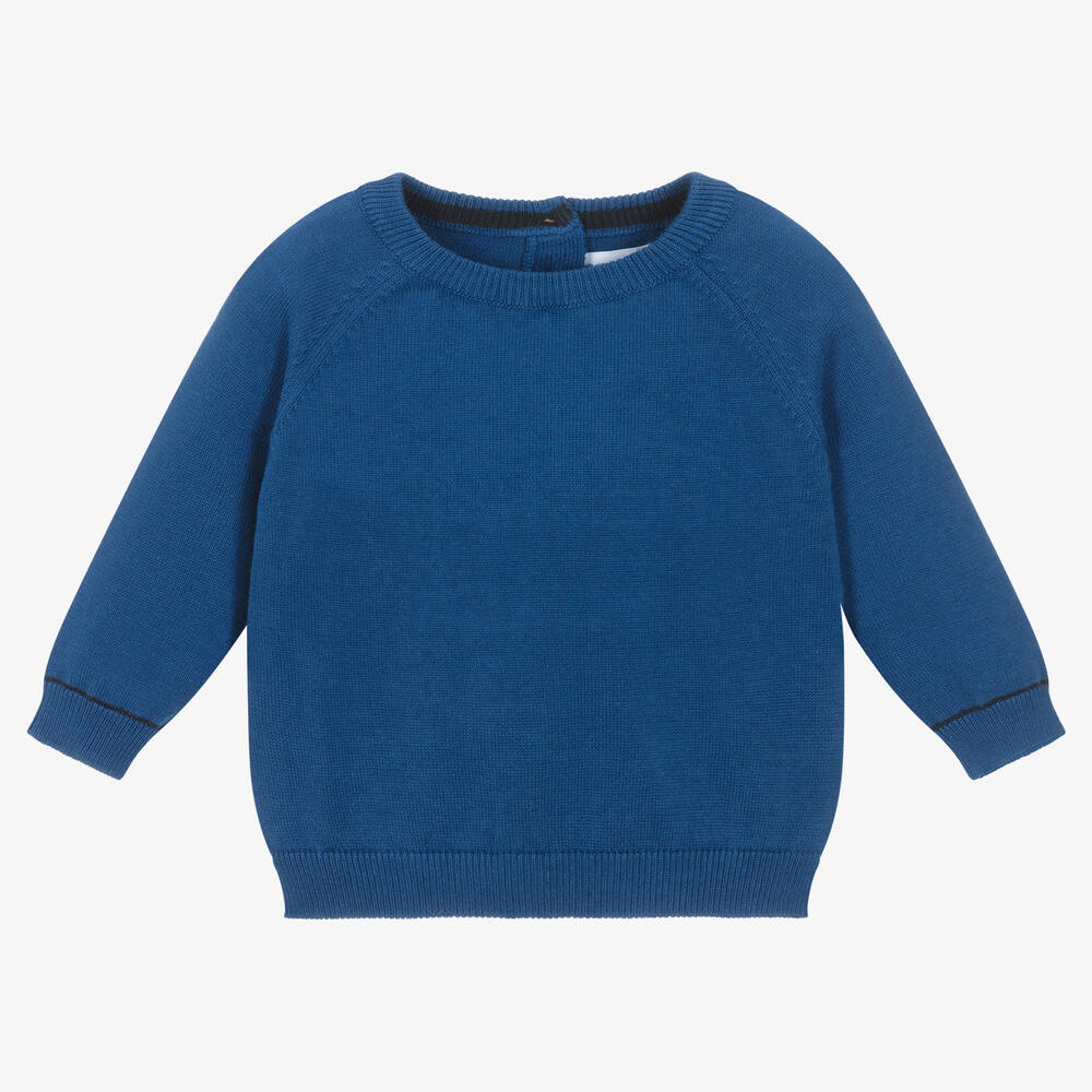 Mayoral - Boys Blue Cotton Knitted Sweater | Childrensalon