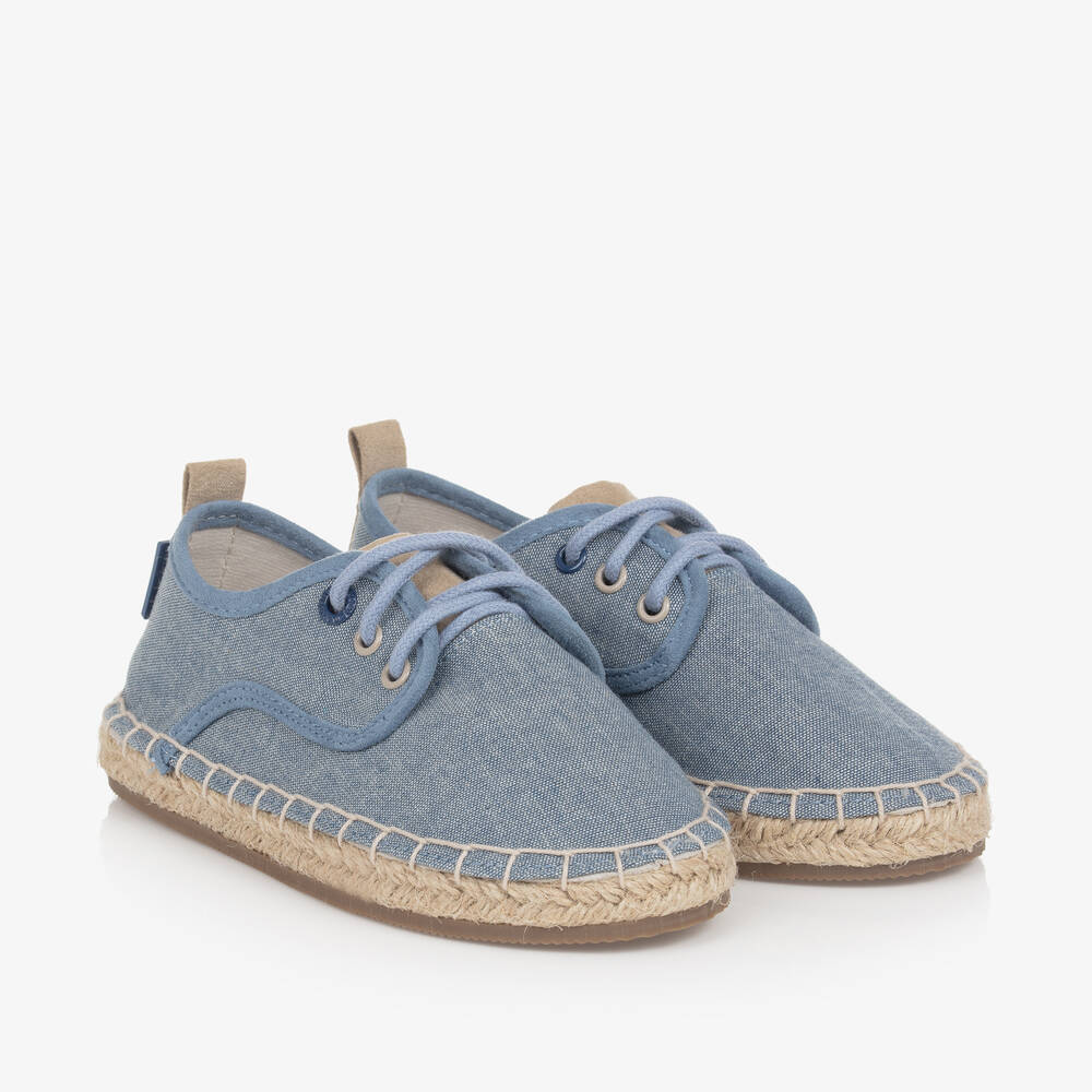 Mayoral-Boys Blue Cotton Lace-Up Espadrilles | Childrensalon Outlet