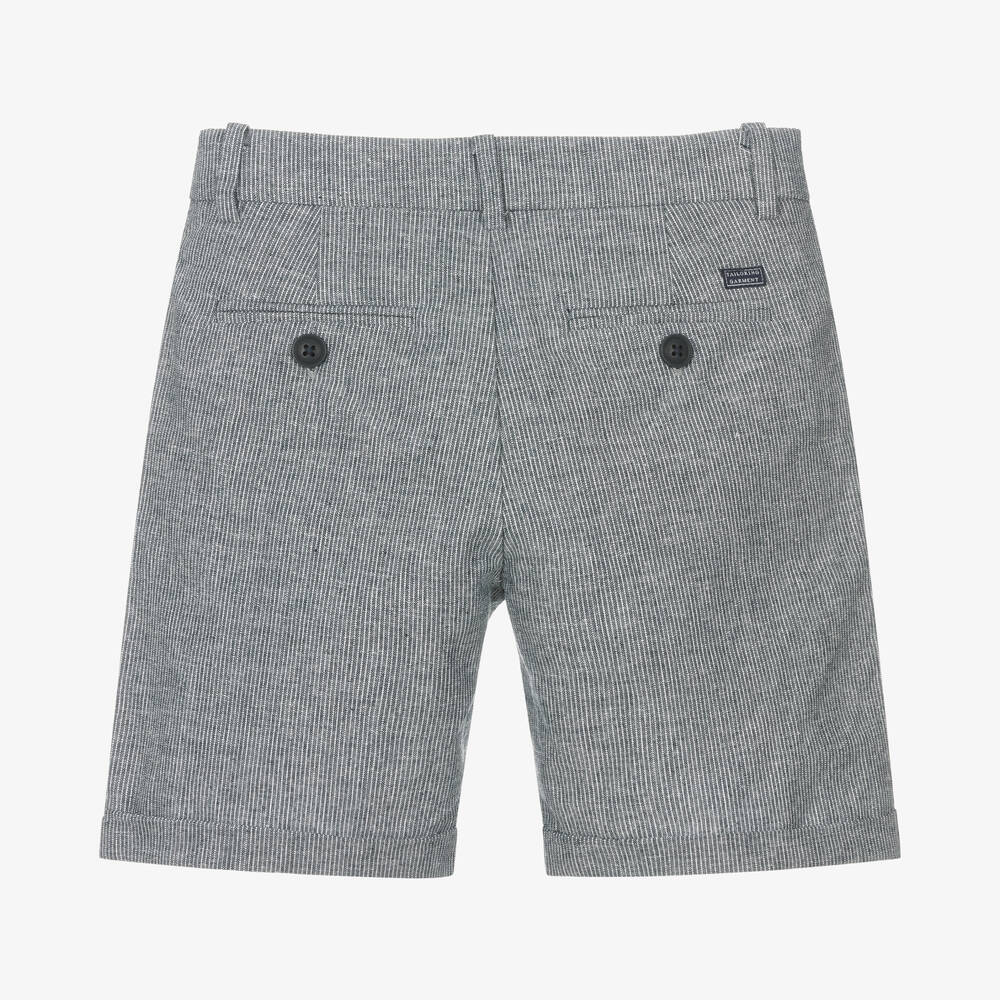 Mayoral-Boys Blue Cotton & Linen Shorts | Childrensalon Outlet