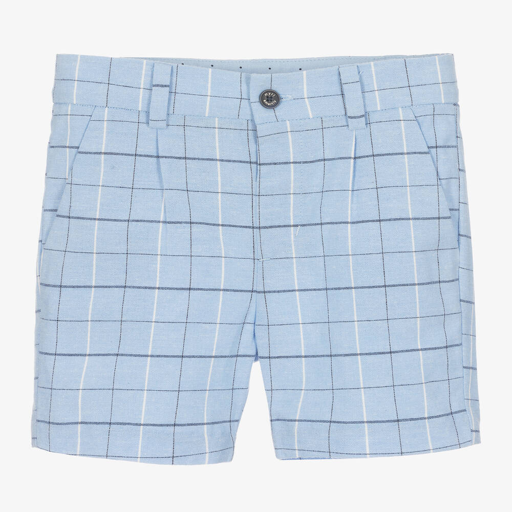 Mayoral - Boys Blue Cotton & Linen Shorts | Childrensalon
