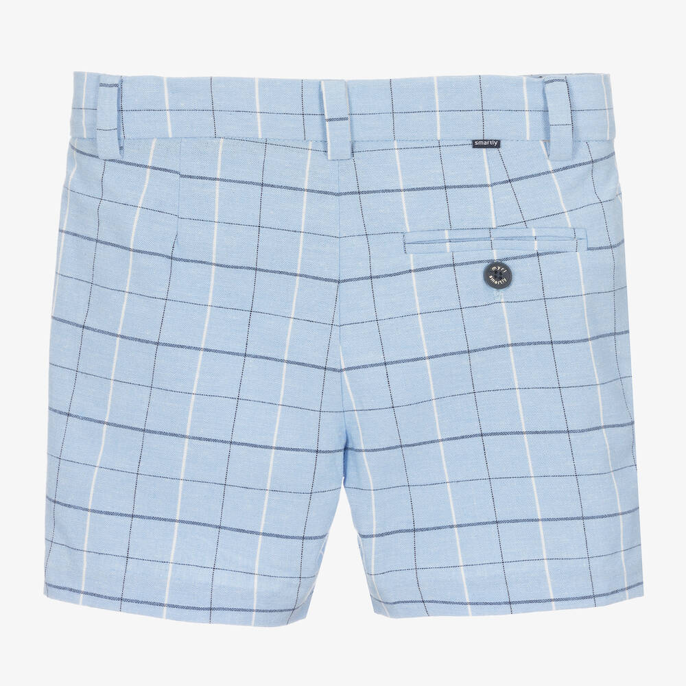 Mayoral-Boys Blue Cotton & Linen Shorts | Childrensalon Outlet