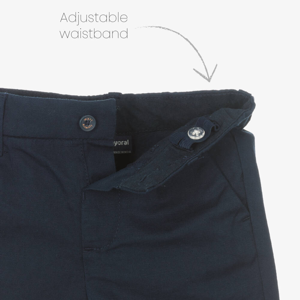 Mayoral-Boys Blue Cotton & Linen Shorts Set | Childrensalon Outlet