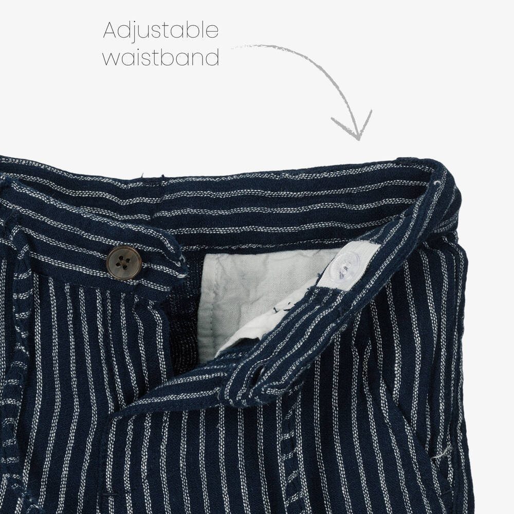 Mayoral-Boys Blue Cotton & Linen Shorts Set | Childrensalon Outlet