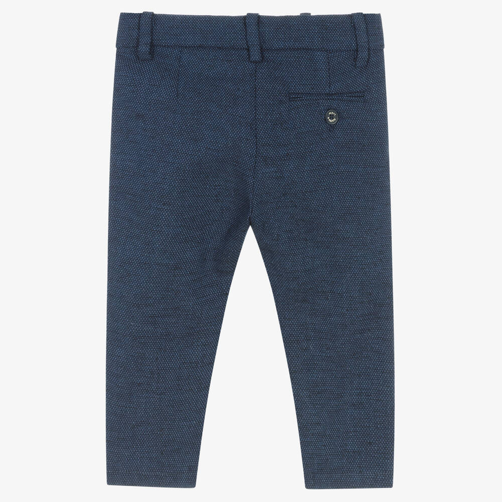 Mayoral-Boys Blue Cotton & Linen Trousers | Childrensalon Outlet