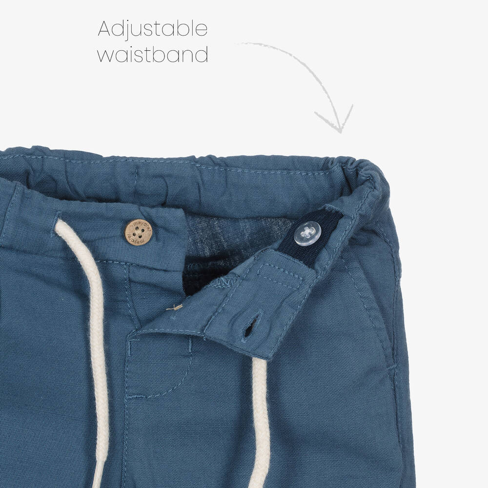Mayoral-بنطلون أطفال ولادي قطن وكتان لون أزرق | Childrensalon Outlet