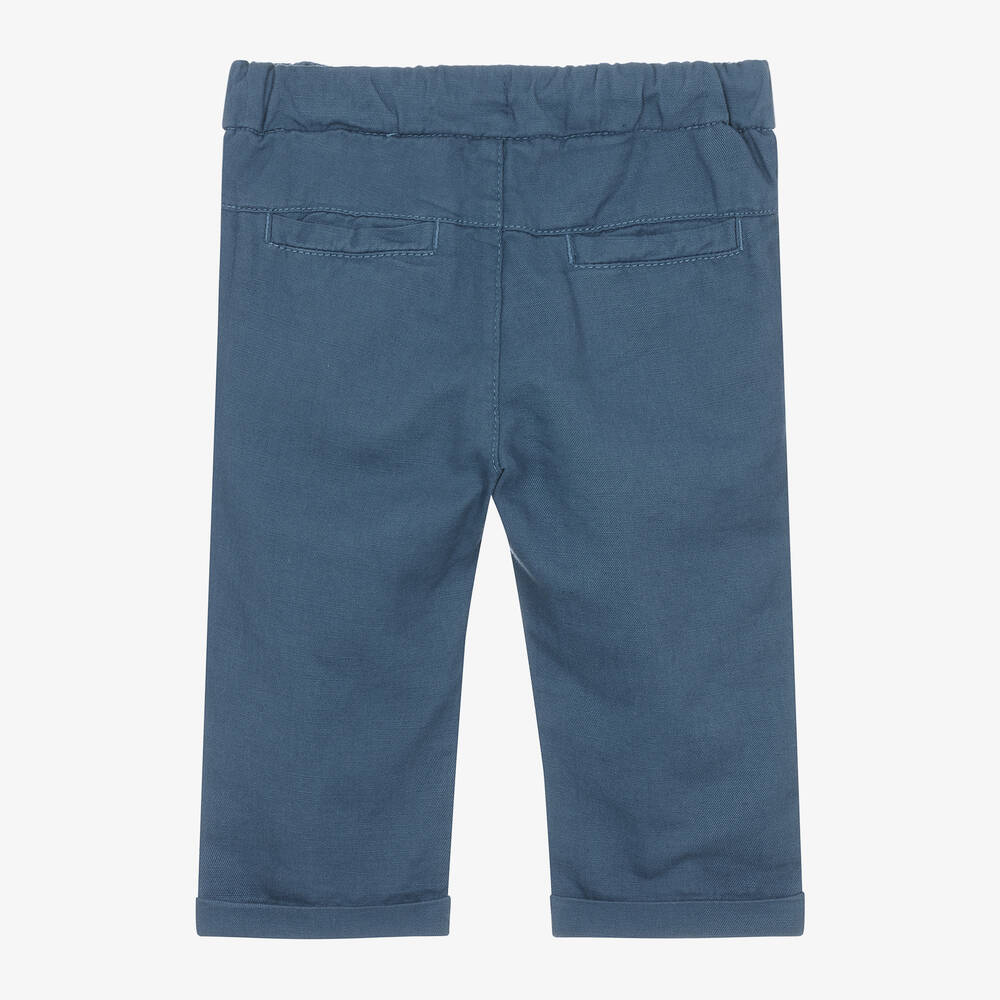 Mayoral-بنطلون أطفال ولادي قطن وكتان لون أزرق | Childrensalon Outlet
