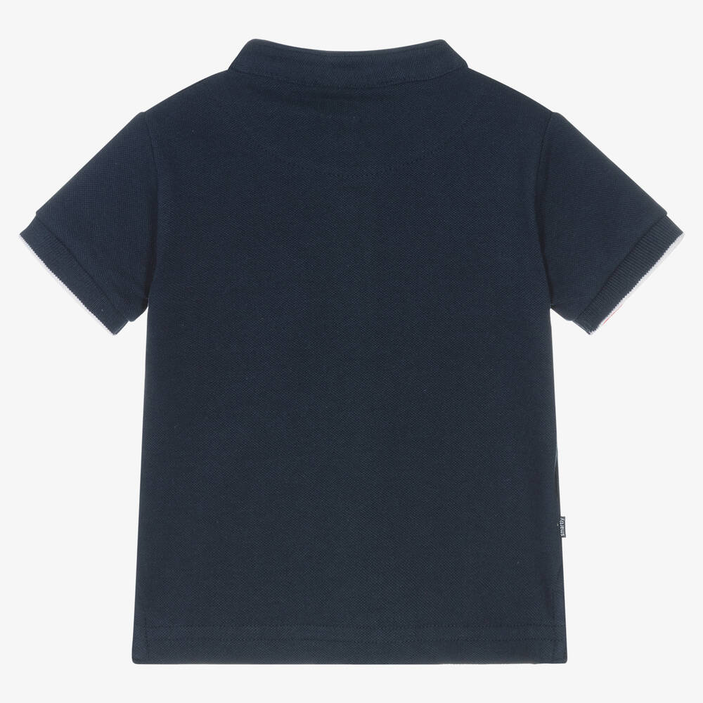 Mayoral-Boys Blue Cotton Piqué Top | Childrensalon Outlet