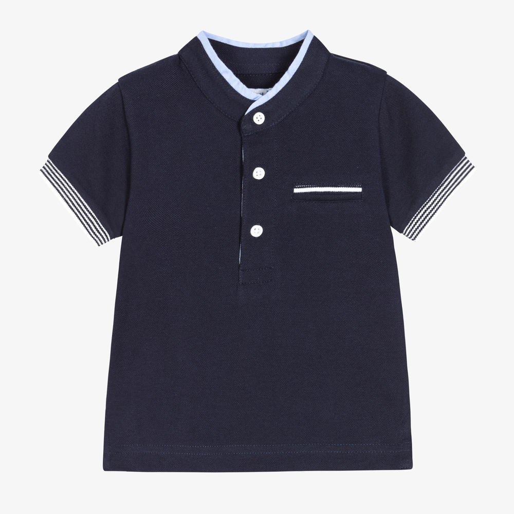 Mayoral - Polo bleu en coton Garçon | Childrensalon