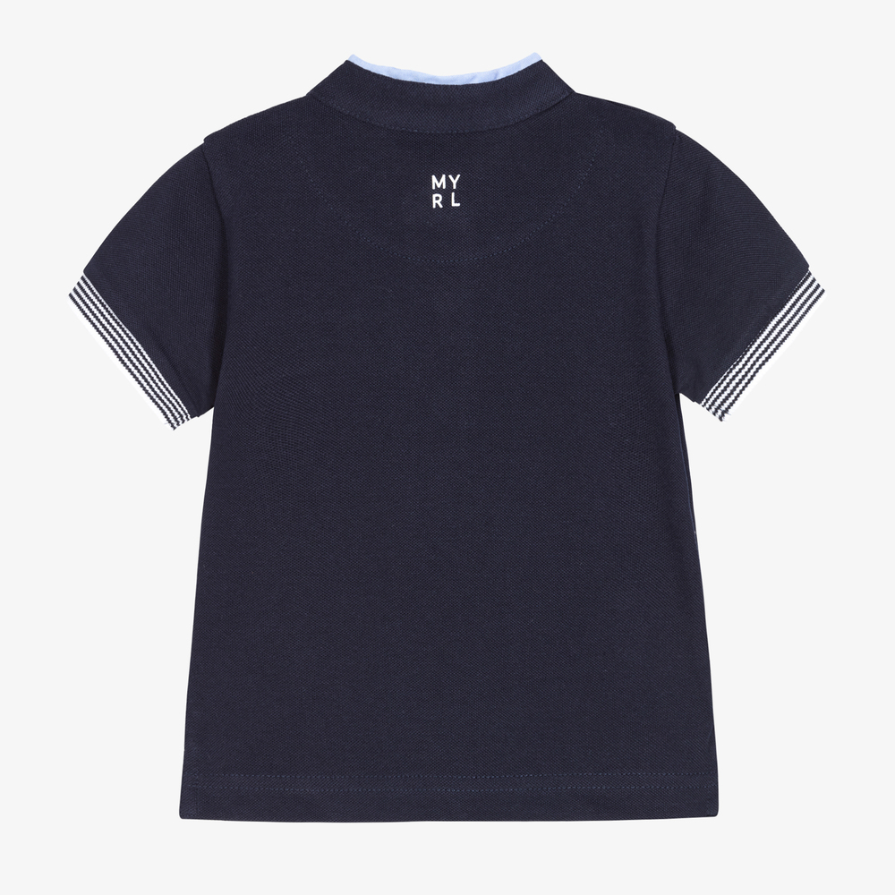 Mayoral-Boys Blue Cotton Polo Shirt | Childrensalon Outlet