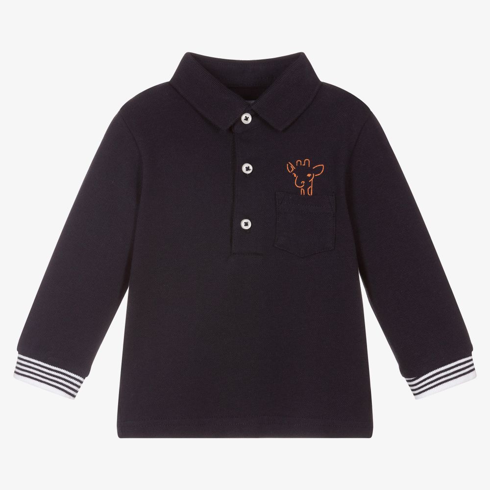 Mayoral - Boys Blue Cotton Polo Shirt | Childrensalon