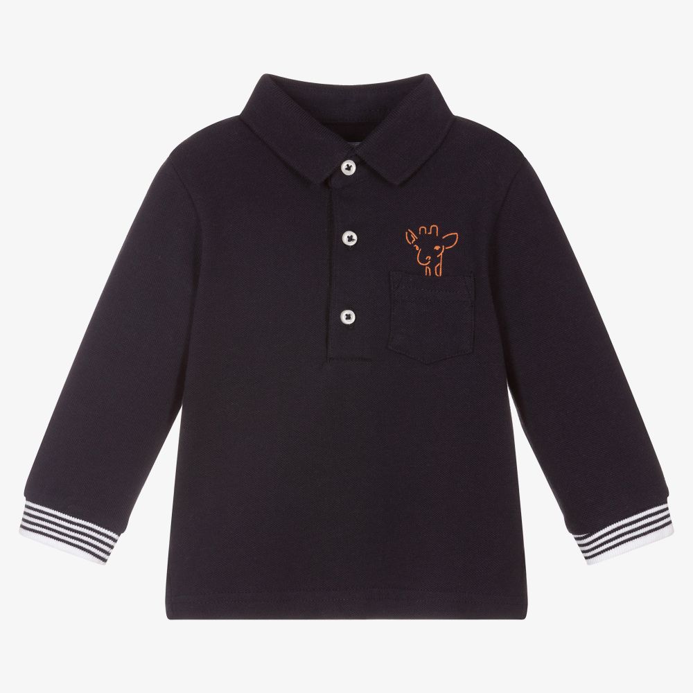 Mayoral - Polo bleu en coton Garçon | Childrensalon