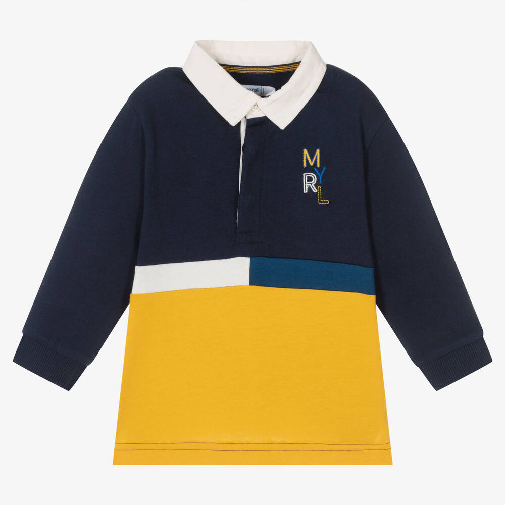 Mayoral-Boys Blue Cotton Rugby Shirt | Childrensalon Outlet