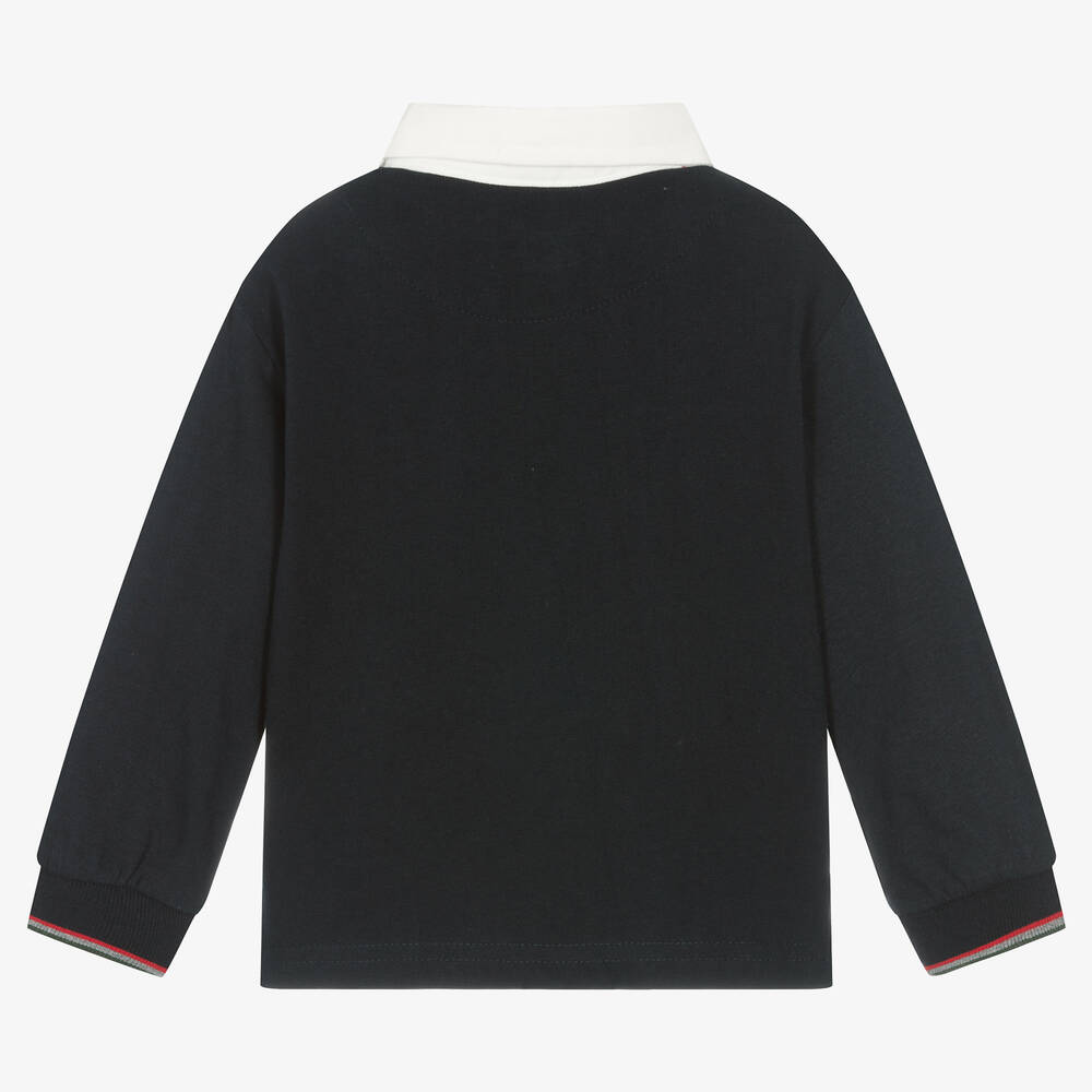 Mayoral-Boys Blue Cotton Rugby Shirt | Childrensalon Outlet