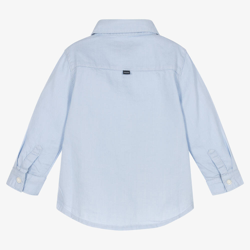 Mayoral-Boys Blue Cotton Shirt & Bow Tie | Childrensalon Outlet