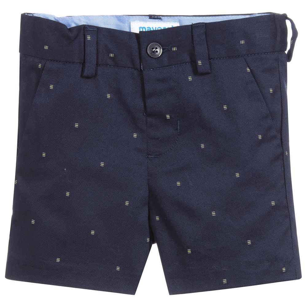 Mayoral - Boys Blue Cotton Shorts | Childrensalon