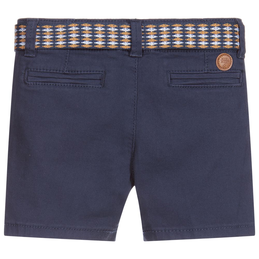 Mayoral-Boys Blue Cotton Shorts | Childrensalon Outlet