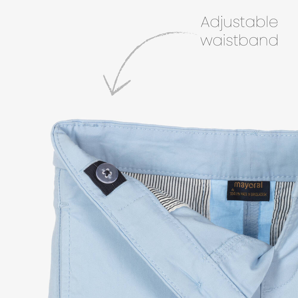 Mayoral-Boys Blue Cotton Shorts | Childrensalon Outlet