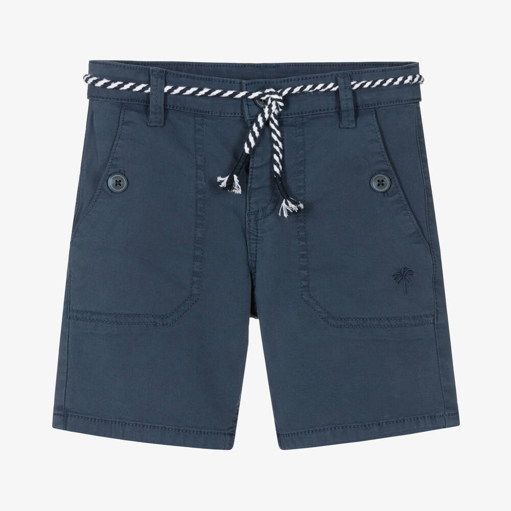 Mayoral - Boys Blue Cotton Shorts | Childrensalon