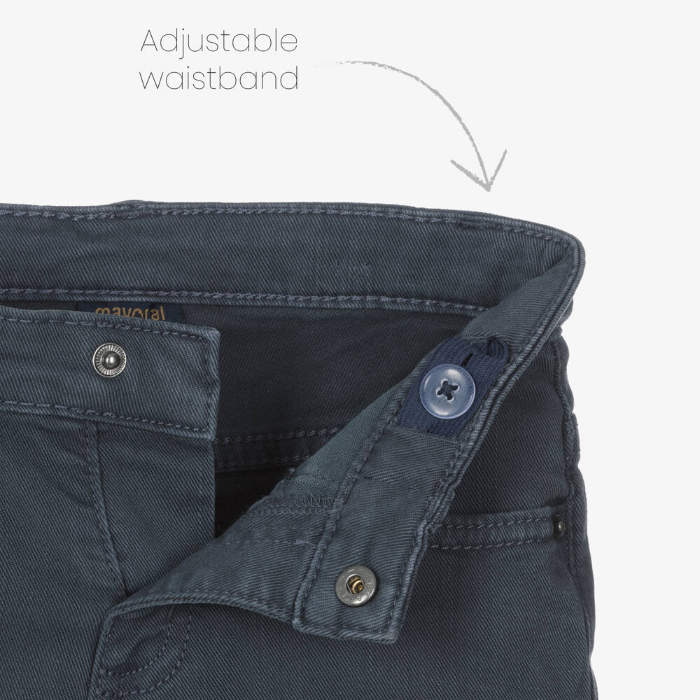 Mayoral-Boys Blue Cotton Shorts | Childrensalon Outlet