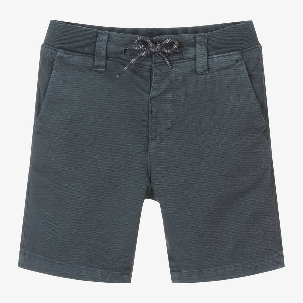Mayoral-Boys Blue Cotton Shorts | Childrensalon Outlet