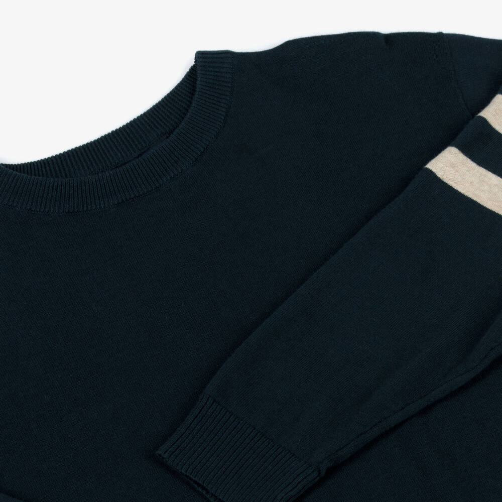 Mayoral Нукутаваке-Синий хлопковый полосатый свитер для мальчиков | Childrensalon Outlet