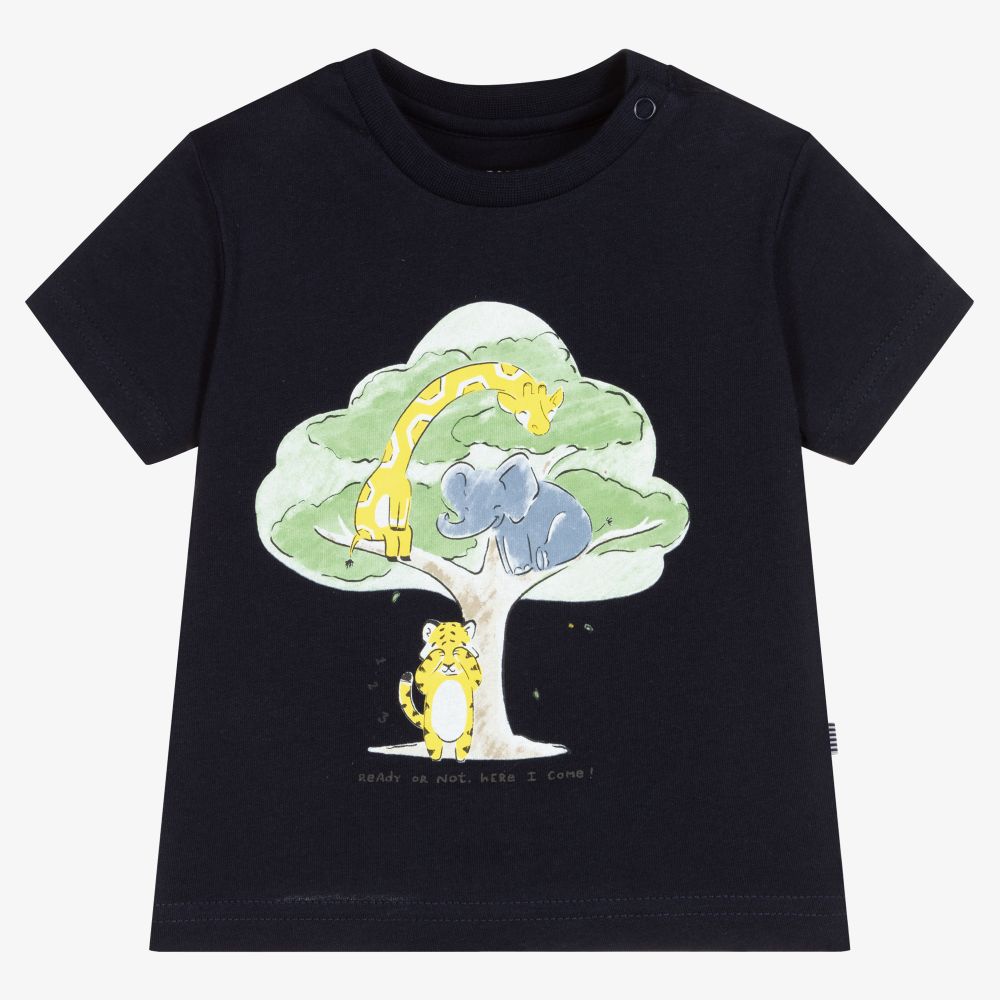 Mayoral - T-shirt bleu en coton Garçon | Childrensalon