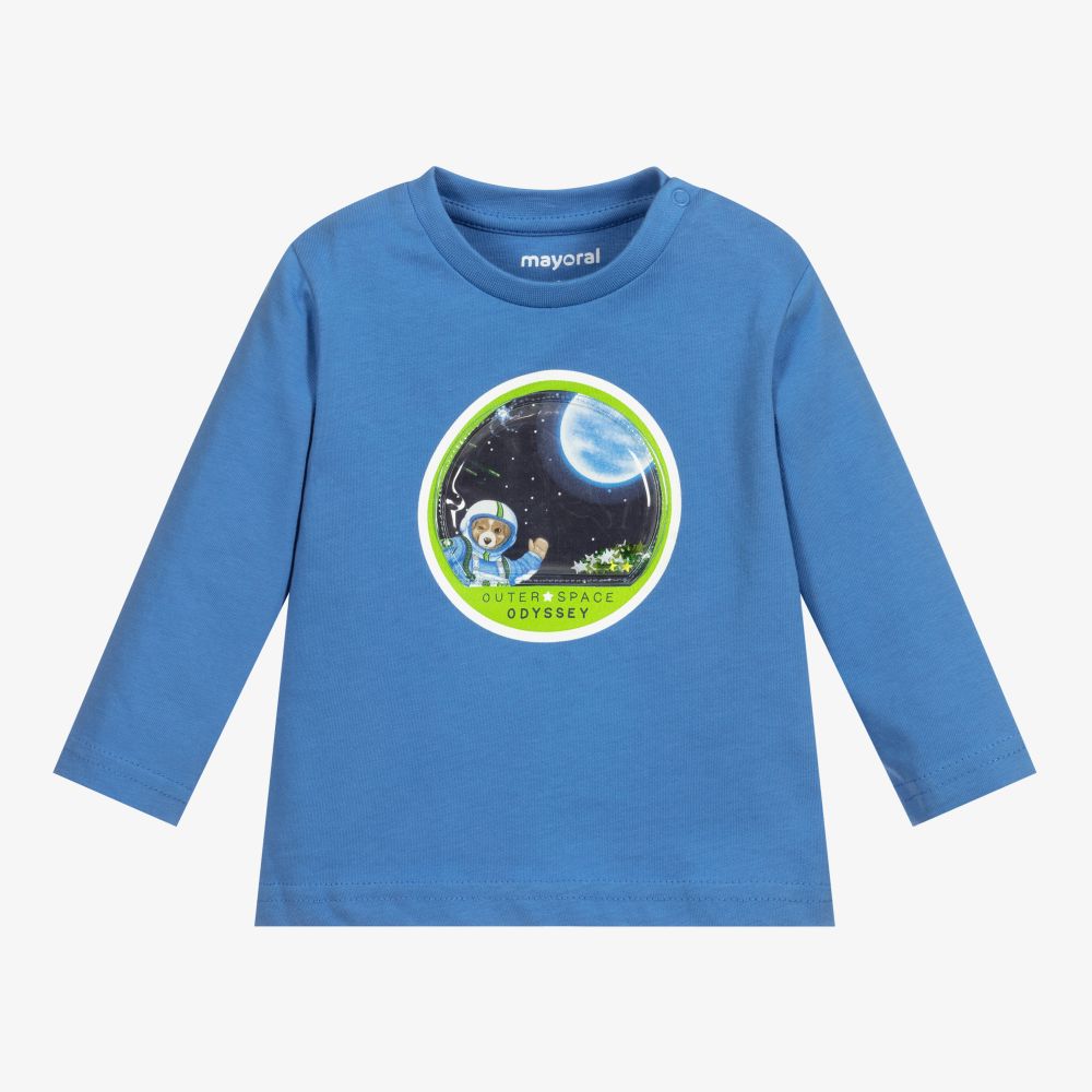 Mayoral - Boys Blue Cotton Top | Childrensalon