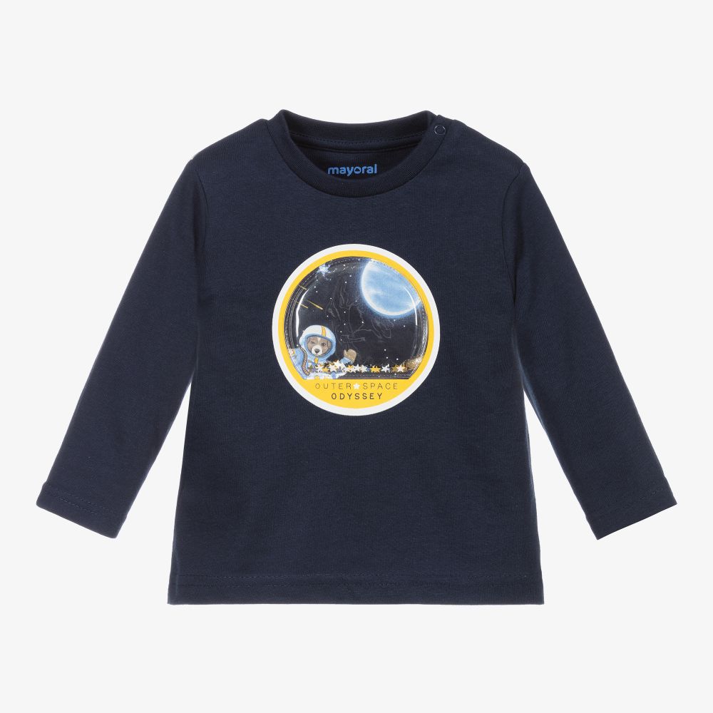 Mayoral - Boys Blue Cotton Top | Childrensalon