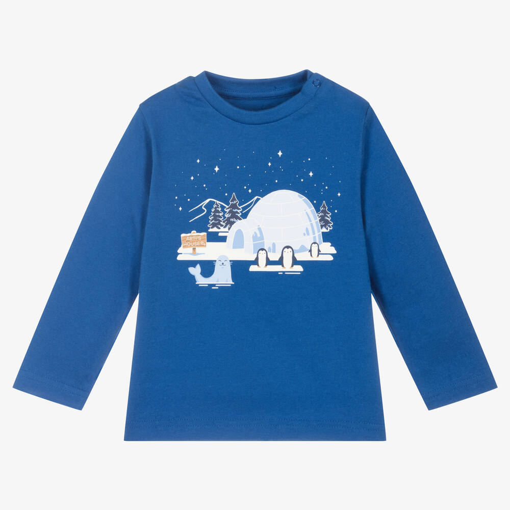 Mayoral - Haut bleu en coton Garçon | Childrensalon