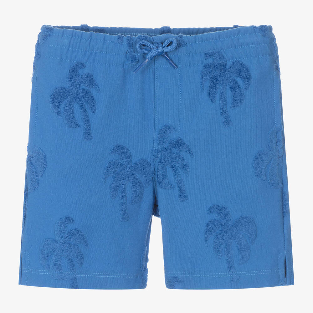 Mayoral-Boys Blue Cotton Towelling Shorts | Childrensalon Outlet