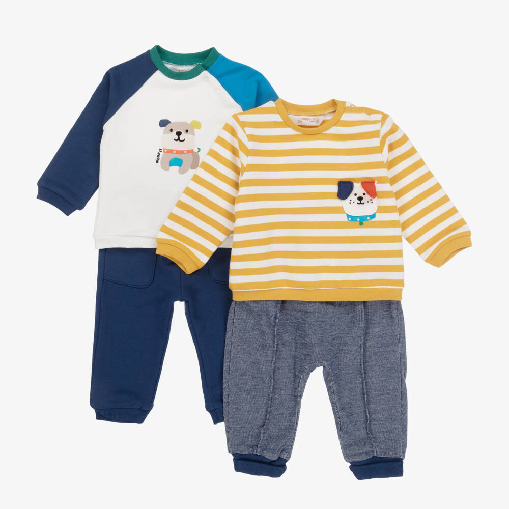 Mayoral Newborn-Boys Blue Cotton Track Sets | Childrensalon Outlet