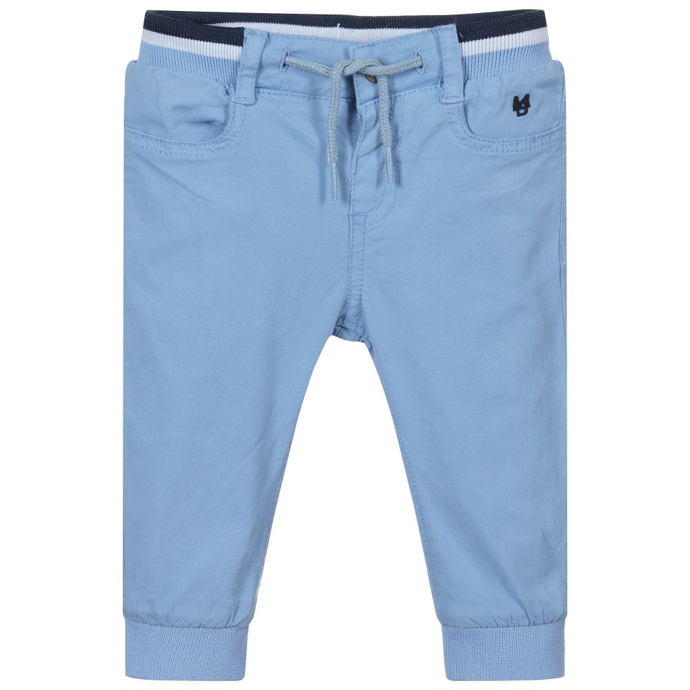 Mayoral - Голубые хлопковые брюки для мальчиков | Childrensalon