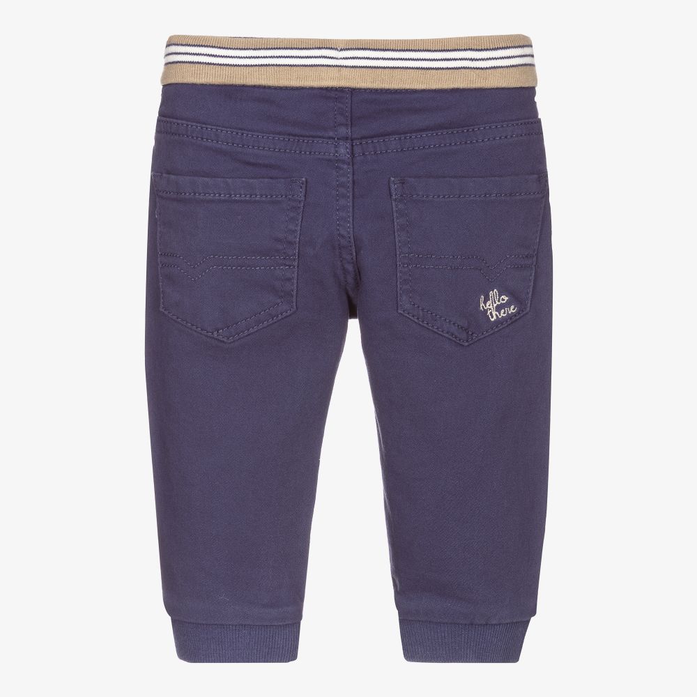 Mayoral-Boys Blue Cotton Trousers | Childrensalon Outlet